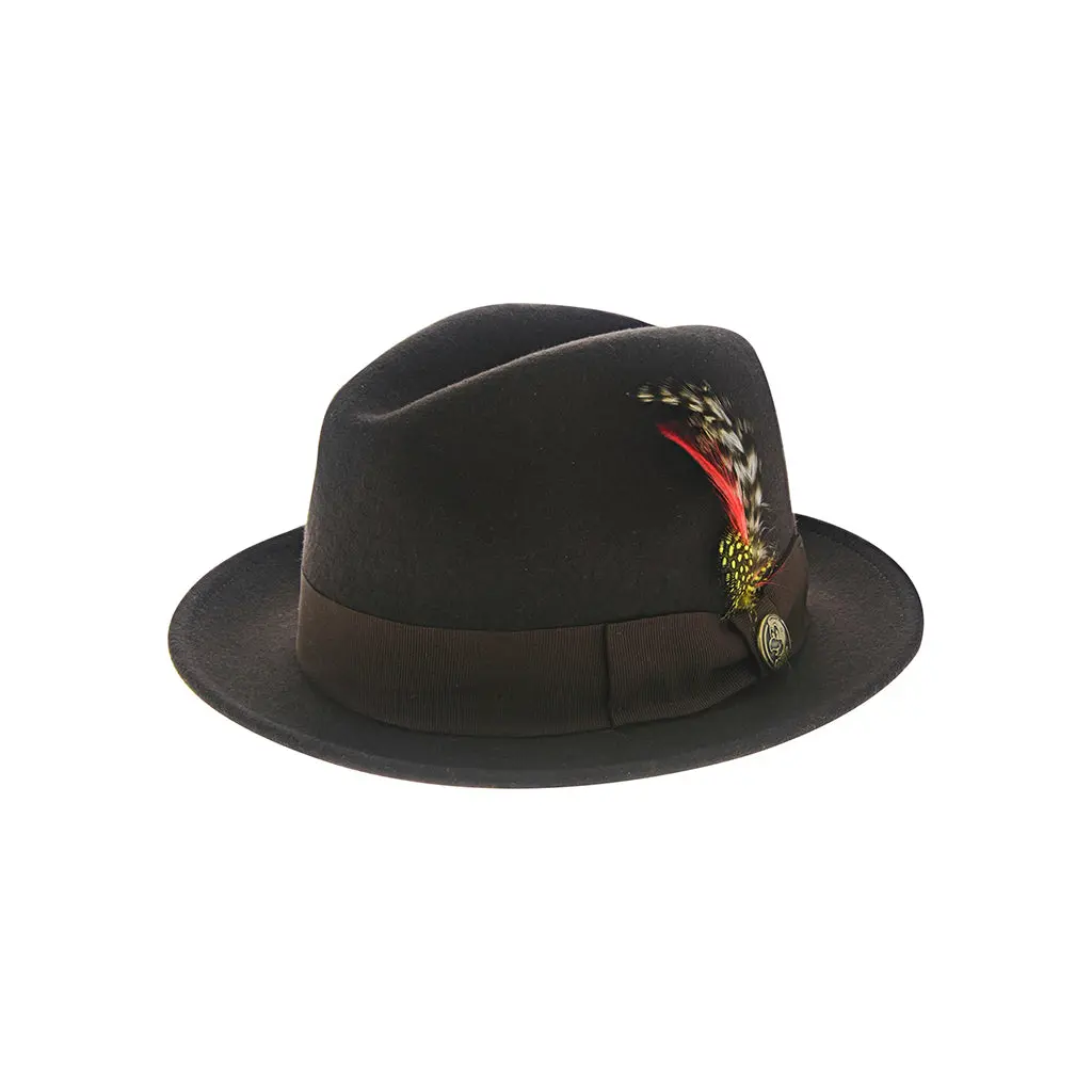 Gunthers Co Classic La Cuatro Fedora Hat - Unisex, Multi-Size, Brown, Casual Trendy, Structured, Fashion Clothing Accessory, Casual Trendy Hat, Structured Hat