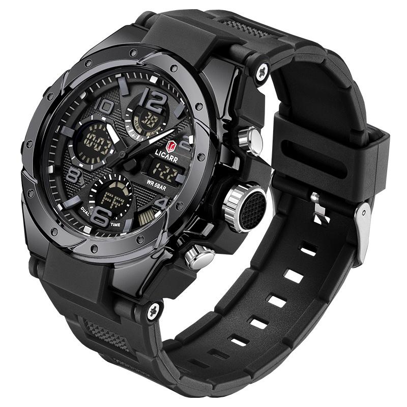LICARR Men's Quartz Digital Watches Waterproof Alarm Luminous