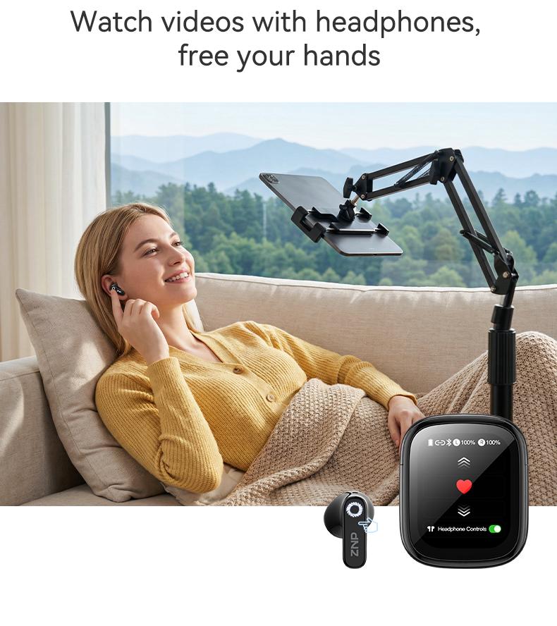 ZNP N02 Smart AI Headphones: AI Conversation,Chat Assistant,In-depth Dialogue,Supports 165 Languages,Waterproof,and Hi-Fi Sound Quality.