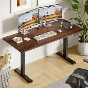 ONBRILL Standing Desk, 55x23.6 Inches Whole-Piece Board Rectangle Stand Up Desk with Solid Wood Desktop and Memory Controller, Adjustable Height from 28-46 Inches for Home & Office