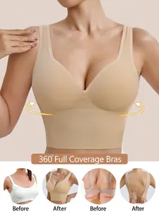 Women's Sport Bra V Neck Seamless Backless Fixed Cup Wireless Top Vest, Sexy Criss Cross Design, All Seasons Wear, Backless Sports Bra, Wireless Sports Bras