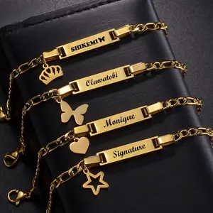 FF0046 New Store Opening||Custom Engraved Bar Bracelet| 20+ Charm Options Personalized Jewelry|Perfect for birthdays, Mother’s Day, baby showers, or holidays-pair a name engraving with a charm that matches the occasion