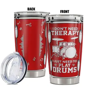 20oz Tumbler, Drummer Themed Stainless Steel Insulated Tumbler, Drinkware for Home Office, Gift for Drummer, Gift for Any Occasion, Flasks