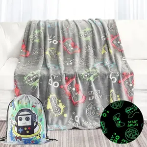 Glow in The Dark Game Blanket Gifts for , Soft Blanket 3 4 5 6 7 8 9 10 Year Old  Gifts,   Toys  6-8, Presents for  for Birthday, , Christmas, 50"x60"
