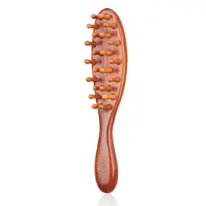 Loc Brush for Dreads, Comfortable Massage Comb, Scraping Massage Tools Wide Tooth Comb, Elegant Wood, Comfortable to Hold Boar Bristle Slick Back Hairbrush with Comb