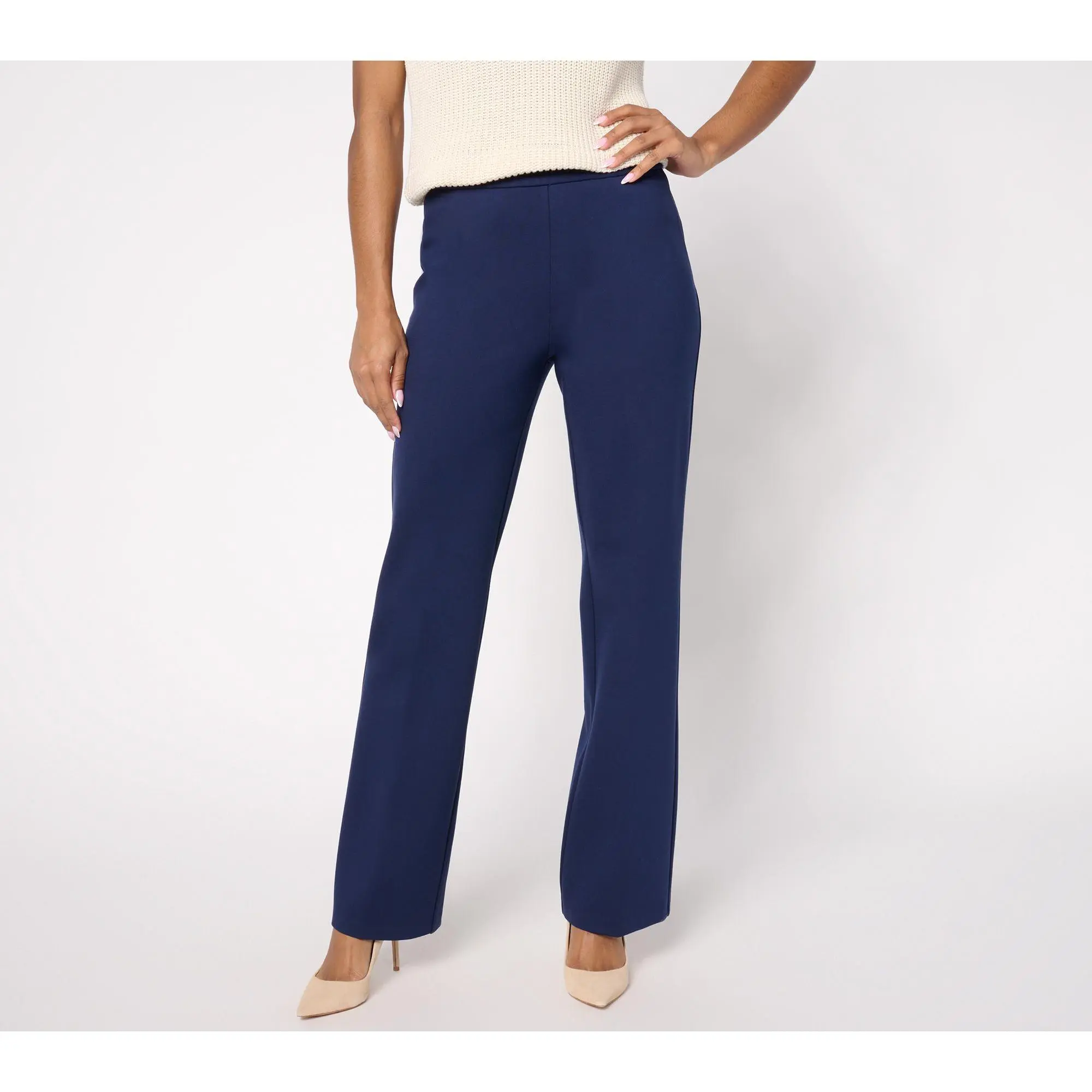 Dennis Basso Regular Ponte Knit Boot Cut Pants