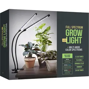 88 LED Grow Lights for Indoor Full  with Multi-Mode Color SPECTRUMS, Gooseneck Clip-, 2 Flexible Tubes, White Light, 24-Hour Time