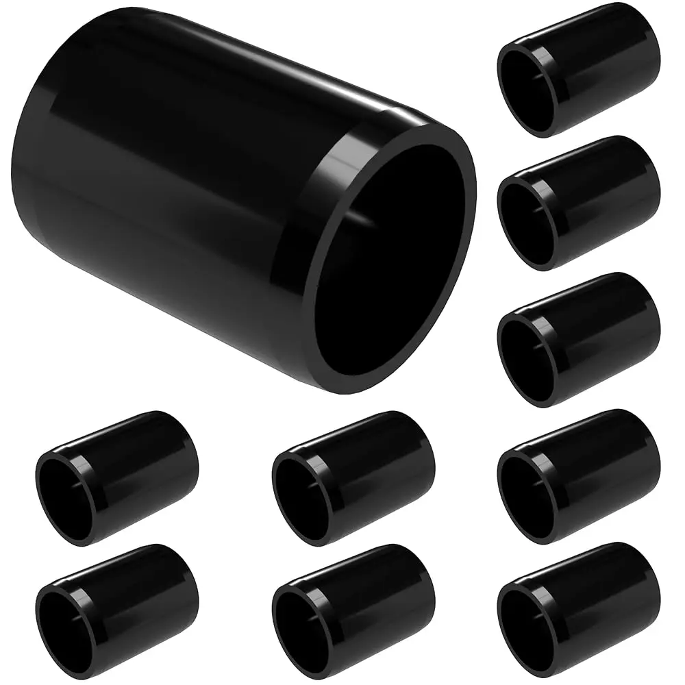 Formufit 1-1/4" PVC External Coupling, Furniture Grade, Black, Pack of 10