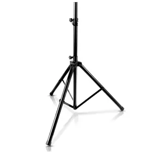 Speaker Tripod Stand, 70" Adjustable, Metal, 130 lbs Capacity, Glossy Black