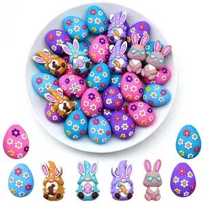 10PCS Easter-themed silicone focal bead mixed set, featuring assorted designs ideal for DIY keychains, necklaces, bracelets, decorative pens, and jewelry. A perfect gift for holidays and birthdays.