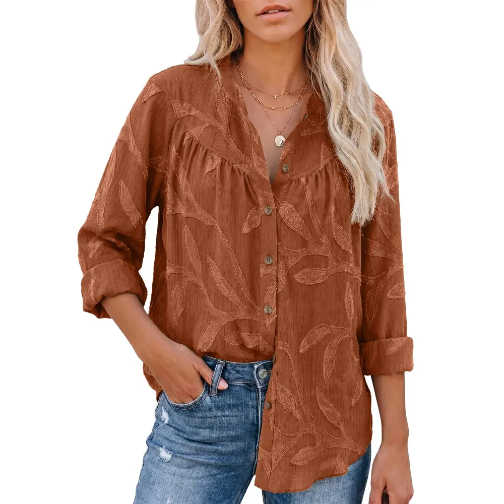 Dokotoo Womens Fashion 2026 Tops Long Sleeve Shirts Solid Casual Daily Blouse  Womenswear