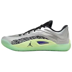 Jordan Zion 4 PF Men's Low-Top Basketball Shoes with Slip-Resistant and Durable Design in Silver-Green Trending Shoes, House White Official Shoes to Get / Maison Mihara