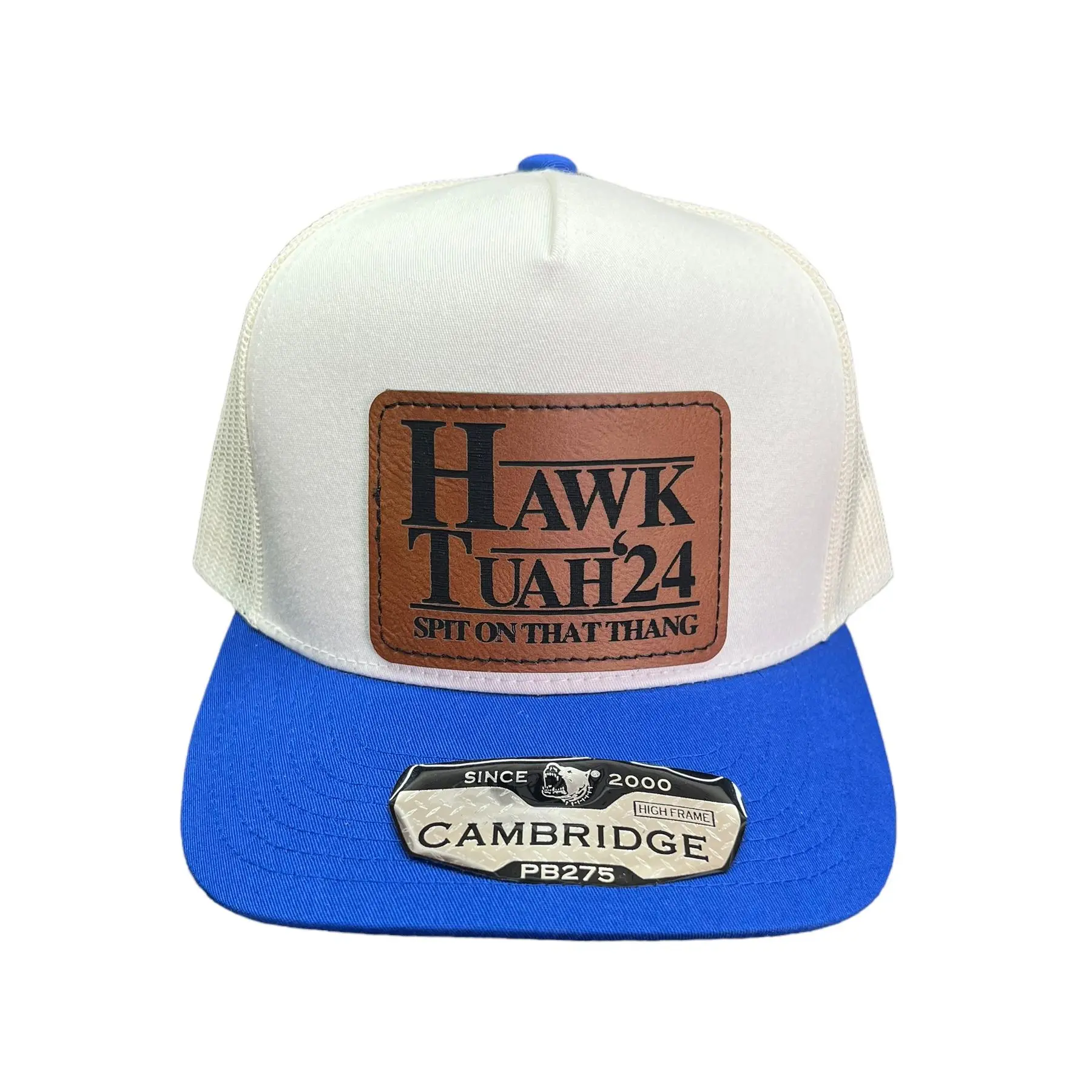 Hawk Tuah Spit On That Thang Trucker Hat With Leather Patch, Leather Patch Hat, Boyfriend Gift, Funny Gift For Boyfriend