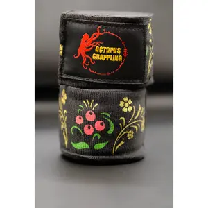 Berry Brutal Hand-Wraps Gym Accessories Sports Accessories High-Quality Cotton Exercise Workout Straps for Boxing Muay Thai Kickboxing Vintage Enamel Spoon Inspired Design