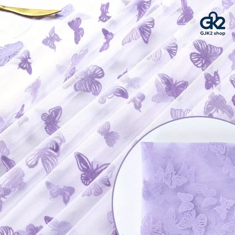 Sheer Mesh Lace Table Runner with Handmade 3D Butterflies, Lightweight Polyester Seasonal Dining Table Decoration, Reusable Machine Washable Table Linens for Wedding, Bridal Shower, Holiday & Party Home Decor