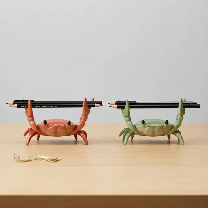 Crab Pen Holder Duo Bundle, 2 Counts PVC Crab-Shaped Desk Organizers, Decorative Stands for Office and Home Use, Home Office Accessory, Office Desk Accessories, Desk Supplies, Pencil Holder, Marker Pen Holder, Desk Tidy, Desktop Accessories