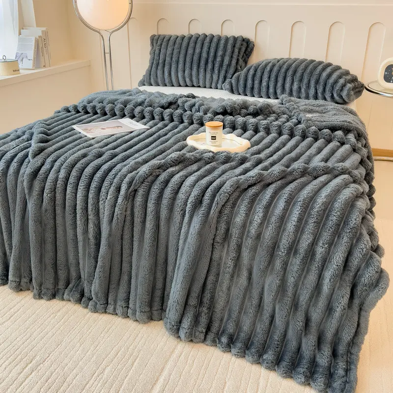 【Cozy Halloween】UFIST Cloud Blanket Throw, Fluffy PlushStriped Blanket, Ultra Soft Cozy Couch Blanket, AestheticHome Decor Gift