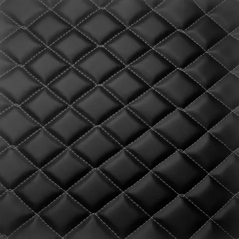 Diamond Quilted Foam Backed Faux Leather Vinyl Fabric