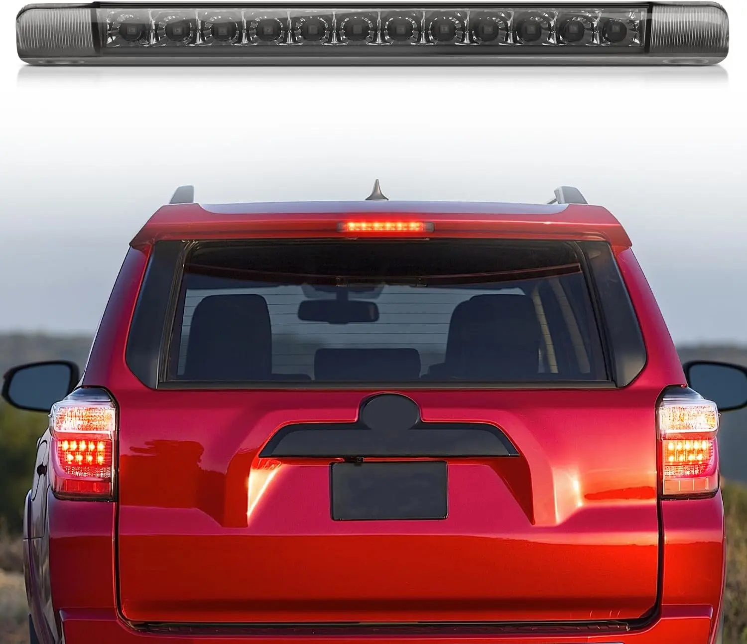 Nilight Third Brake Light Tail High Mount 3rd Stop Lights Smoked Lens for Toyota 4Runner 2010-2016 Highlander 2014-2016 Prius 2010-2015 Prius C Prius V 2012-2016 Sienna 2011-2016 Van SUV Rear Cab, Pc Lens, Plug & Play,summervibes Car Lighting Accessories