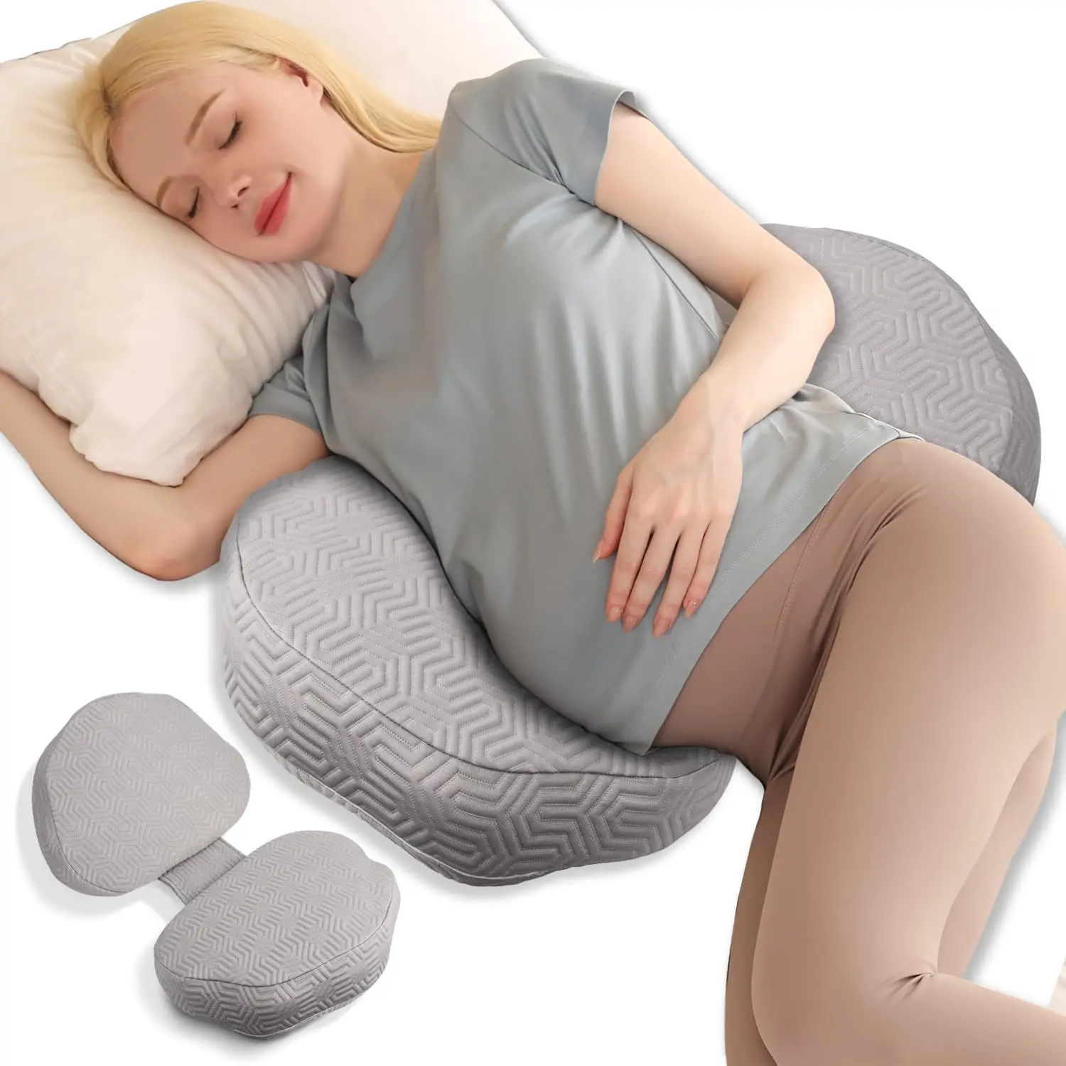 Chilling Home Pregnancy Pillow - Upgraded Memory Foam Maternity Pillow for Pregnant Women - Wedge Pillows for Sleeping - Support for Back, Belly, Waist - Removable Cooling Cover Postpartum mom  cozy  adjustable  pillow,summerwins