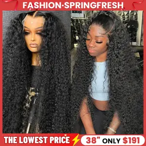 Gabrielle  Hair Deep Wave Lace Frontal Wig Transparent 13x4 13x6 HD Lace Frontal Human Hair Wigs Curly Human Hair Lace Frontal Wigs For Women