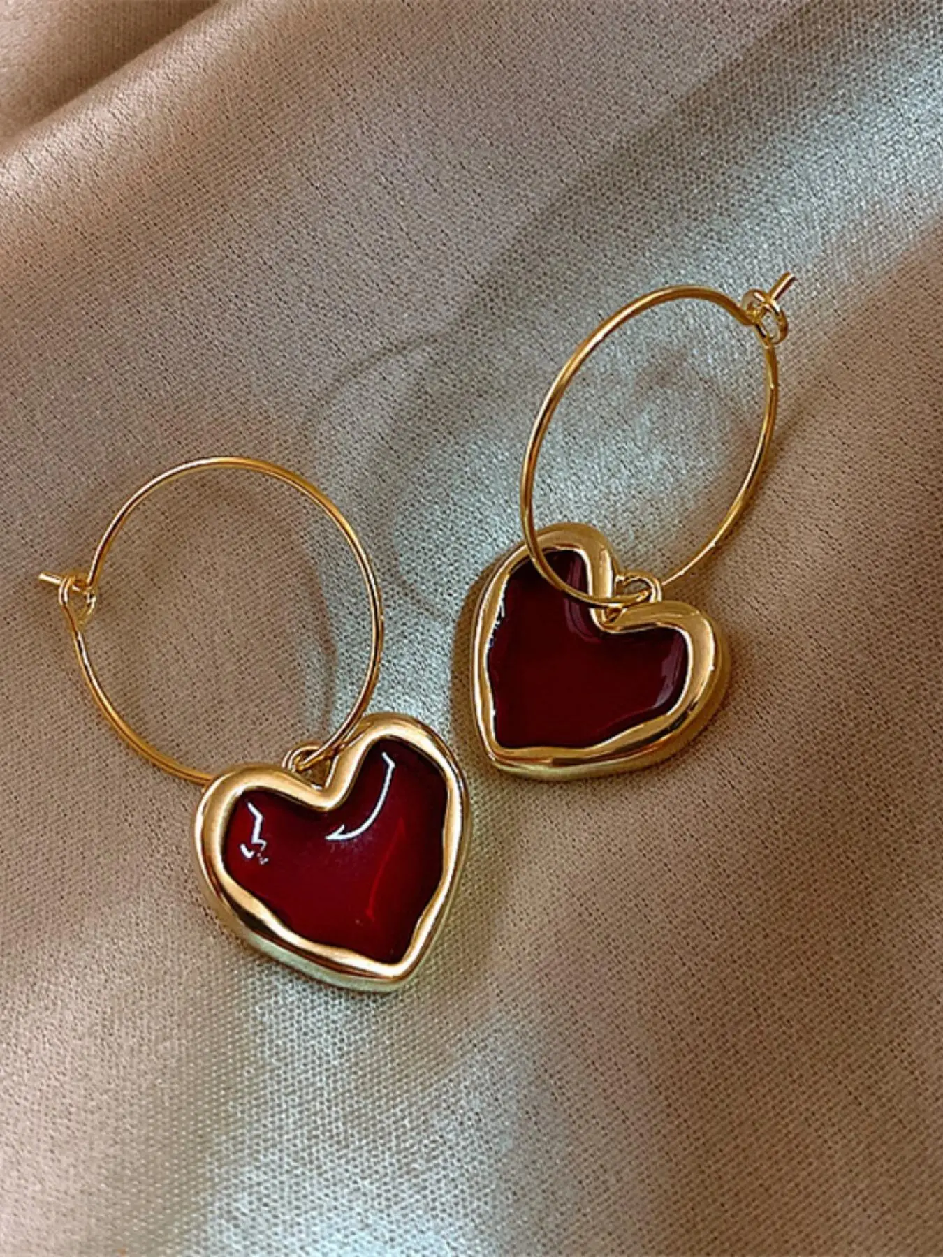 Fashionable Heart Decor Dangle Earrings, Casual Chic Earrings Jewelry for Women, Trendy Jewelry Gift for Party and Daily Life, Elegant Minimalist Earrings, Heart Shape Earrings, Heart Shaped Earrings, Earrings Dangling