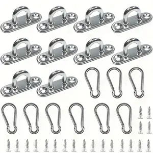 40-Piece Stainless Steel Hooks Set, High-Strength Ceiling Wall Hanging Hardware Kit, Decorative Rope Hook Accessories, Home Organizer Hook