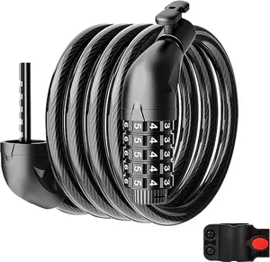 Bike Lock Cable with Combination,High Security 5-Digit Resettable Combination Bicycle Lock Anti-Theft