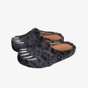 Bravest Studios Men's Leopard Claw Mule Black