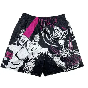 X Retro Culture Basketball Men's Shorts With Four Pockets Anime Pattern Breathable Polyester Unisex Fit