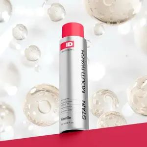 Hismile iD Stain Whitening Mouthwash 237ml | Powerful Teeth Whitening, Instantly Freshens Breath & Fights Bacteria Growth with Natural Essential Oils | Perfectly Portable for Daily Use | Whiten. Freshen. Deep Clean.