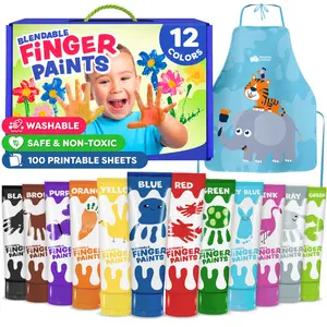Finger Paint for Toddlers - Washable Paint for Kids - Non Toxic Baby Safe Toddler Art Supplies