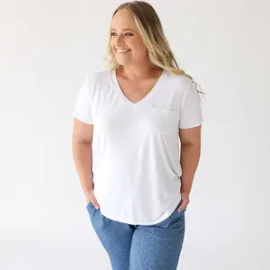 Women's White V-Neck Tee