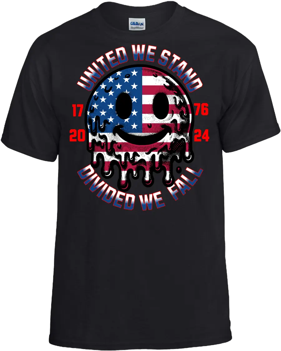 Froggies T's "United We Stand Divided We Fall" Holiday T-Shirt for Men, Women Casual Clothing Classic Cotton