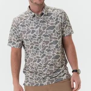 Men’s Deer Camo Golf Polo Shirt – Performance Fit, Lightweight & Breathable Outdoor Wear