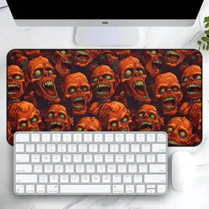 Screaming Zombie Desk Mat, Horror Halloween Skull Mousepad, Gaming Playmat XL, Spooky Ghoul Desk Pad, Keyboard Mouse Mat, Office Desk Mat
