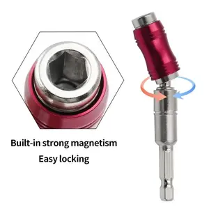 Hex Quick Release Drill Adapter Extension Rod, Multi-Angle Magnetic Swivel Handle, Long Self-Locking Screwdriver Bit Holder
