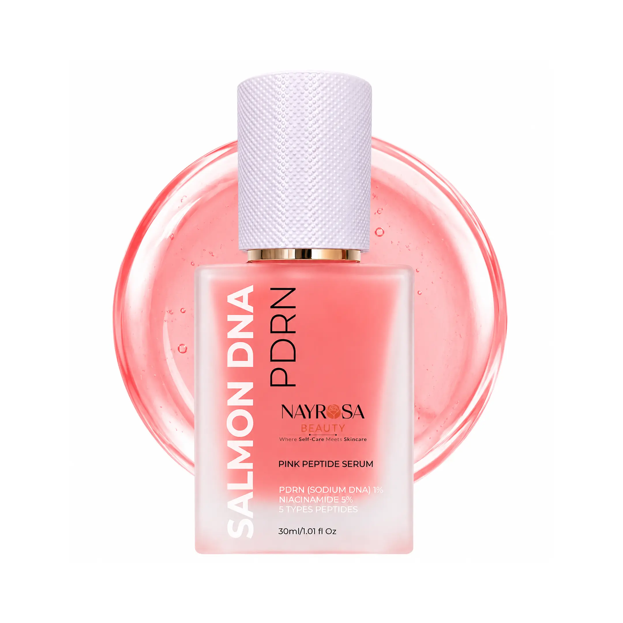 PDRN Pink Glow Serum – Salmon DNA Peptide Serum with Niacinamide – Pink Glass Skin Glow, Hydrating, Brightening & Skin Barrier Repair – Korean Skincare Face Serum (1.01 fl oz)