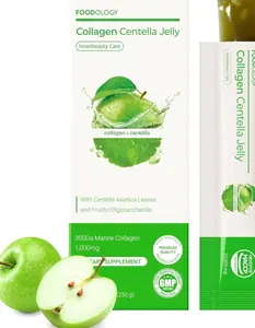 FOODOLOGY Collagen Centella Jelly (Green Apple) – Collagen Peptide with PDRN – Biotin, Vitamin A & E for Skin Glow, Hair & Nails – Korean Beauty Supplement – 10 Sticks