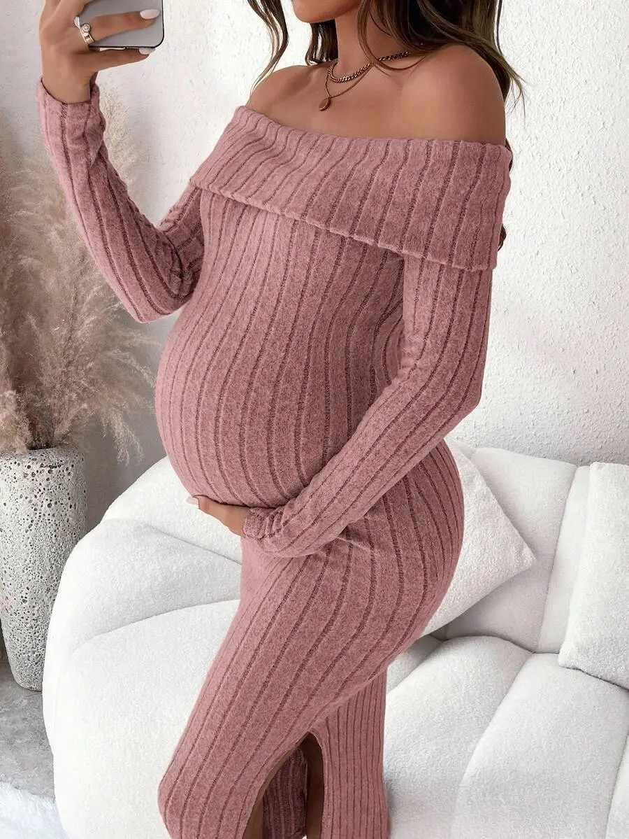 SHEIN Maternity Solid Color Off Shoulder Long Sleeve Ribbed Fitted Elegant Dress Long Sleeve Maternity Dress Off The Shoulder Maternity Dress Ribbed Maternity Dress Maternity Dress Knit Maternity Dress - TikTok Shop SHEIN Maternity Solid Color Off Shoulder Long Sleeve Ribbed Fitted Elegant Dress Long Sleeve Maternity Dress Off The Shoulder Maternity Dress Ribbed Maternity Dress Maternity Dress Knit Maternity Dress - TikTok Shop