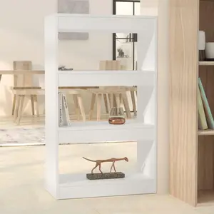 Book Cabinet/Room Divider White 23.6"x11.8"x40.6" Engineered Wood