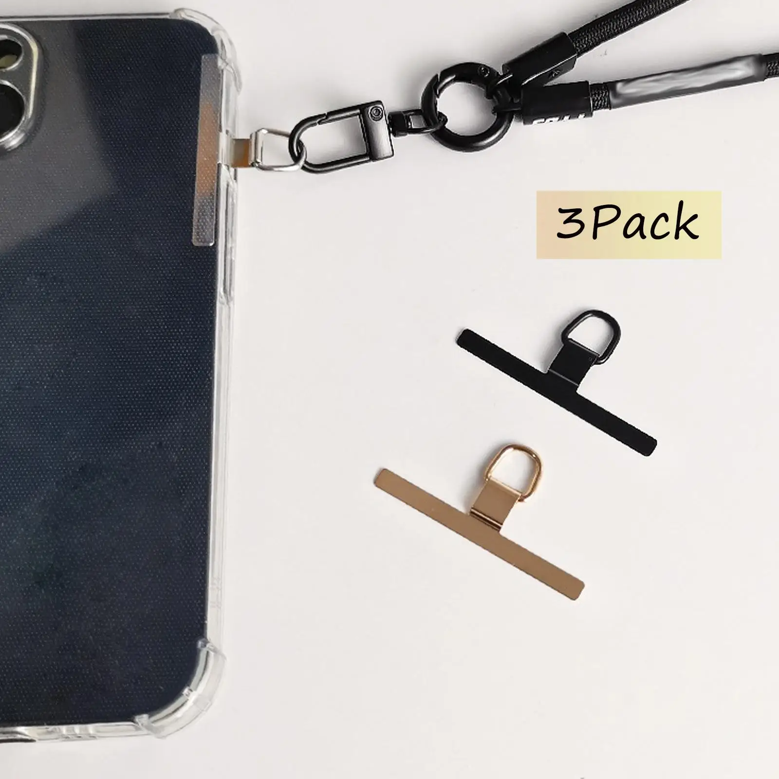 Ultra-thin Stainless Steel Phone Tether Patch Gasket, Phone Cases Clips, Solid Color Mobile Phone Case Clip for Lanyard, Phone Accessories, Smartphone