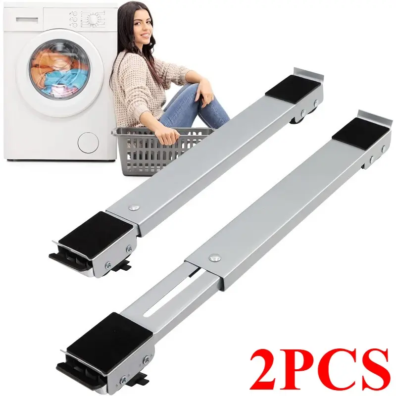 Appliance Movers 2-Piece Heavy-Duty Adjustable Base Set with 24 Silent Casters, Anti-Slip Pads, Brake Locks, Stable Load-Bearing Design for Refrigerators, Washing Machines