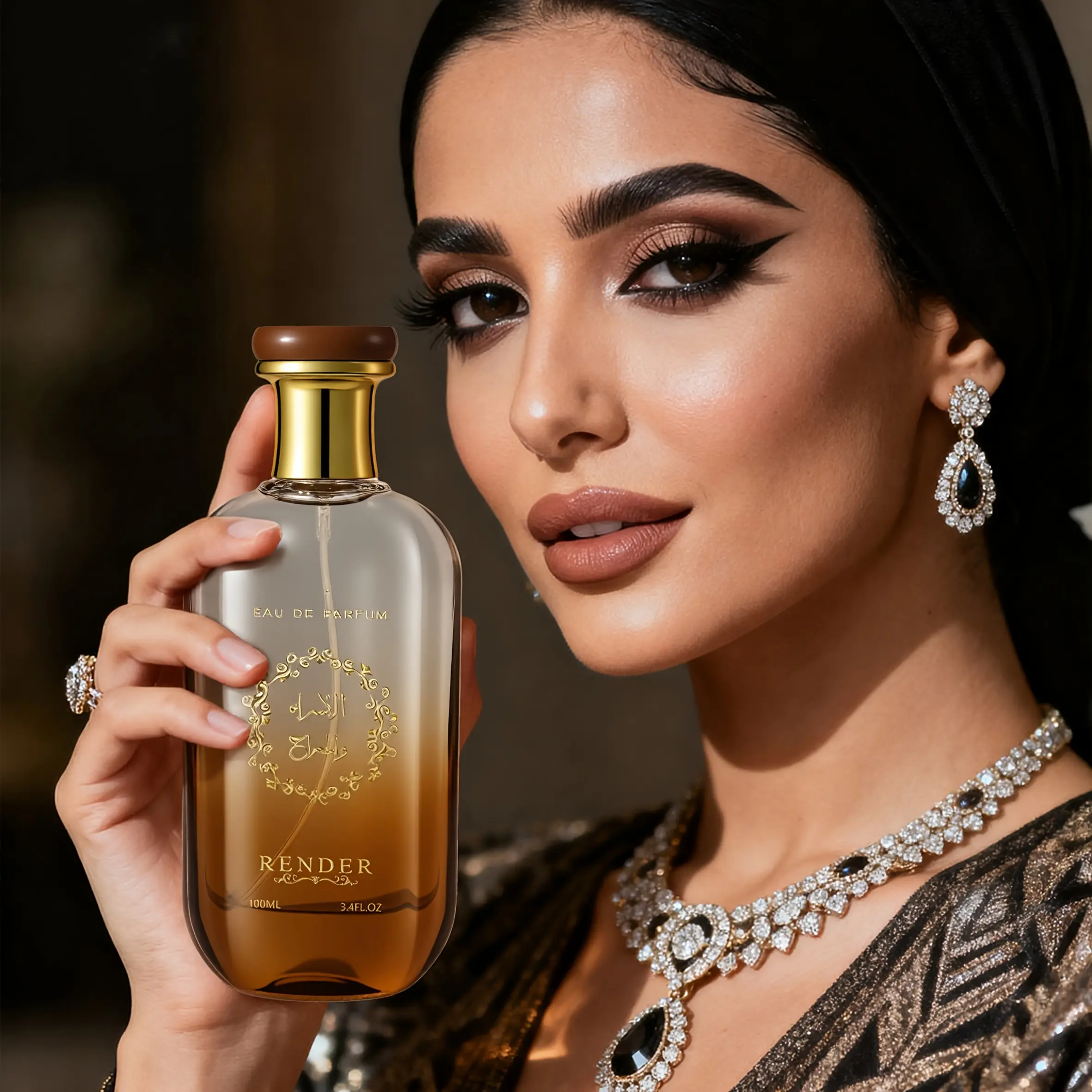 Unisex Arabic Cologne, Sandalwood & Ambergris Eau de Parfum, Long-Lasting Autumn-Winter Scent with Grapefruit & Red Berry Notes, 3.4 oz, Arabic Cologne Unisex Fragrance, Contains Neither