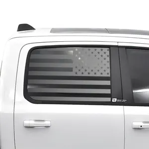 American Flag Side Window Decal for Dodge Ram 2019–2025 – Precut Matte Black Vinyl
