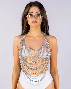 Beloved Women's White Pearl Halter Top