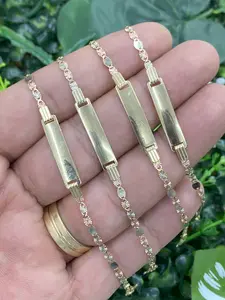 Kids 10K Gold ID Bracelet Personalized Jewelry - Customizable Design - Perfect for Kids' Accessories - Anniversary Birthday Gifts