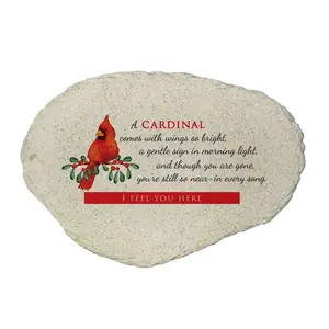 Giftsforyounow Cardinal Memorial Garden Stone  Â€Œa Cardinal Comes With Wings So Brightâ€ Sympathy Decoration