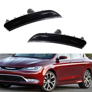 2PCS Smoked Lens Front Bumper Side Marker Light Housings For Chrysler 200 2015 2016 2017 Replace OEM# 68206449AA, 68206450AA