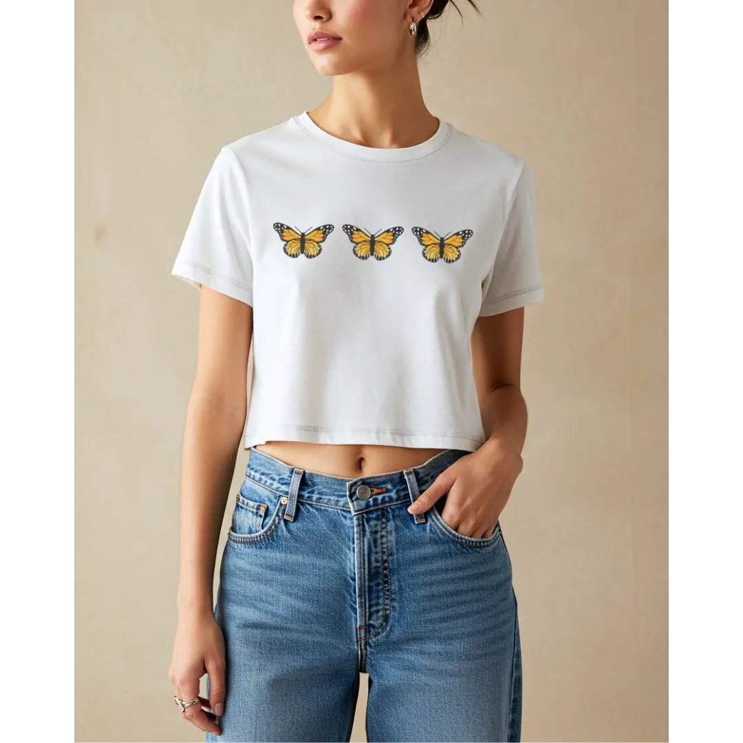 Crop Top Y2k Monarch Butterfly Crop Tee Yellowjackets shirt Y2k Crop Top 90s babytee y2k merch Shauna Shipman Yellowjackets Jackie Taylor